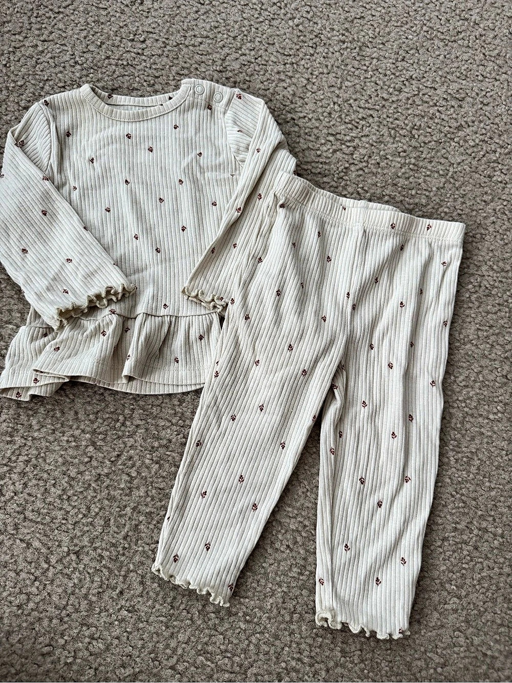 Carter's Floral Ribbed Matching Set